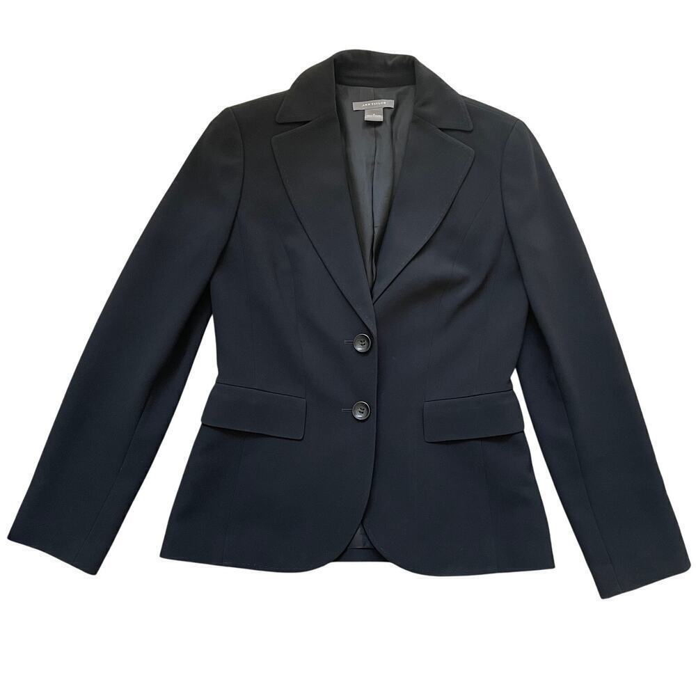 Ann Taylor 4 Black Blazer Jacket | Classic Career Fit, Fully Lined, Tailored